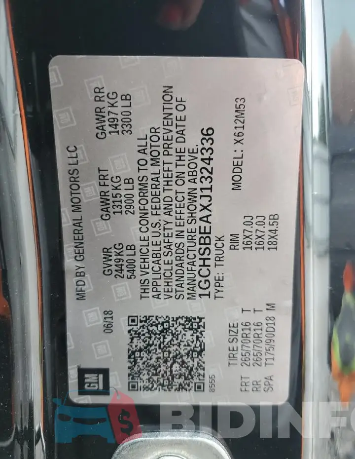 1GCHSBEAXJ1324336 Photo# 12