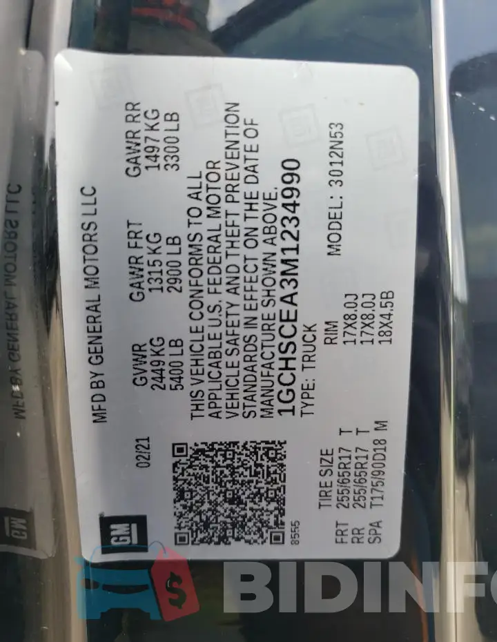 1GCHSCEA3M1234990 Photo# 12