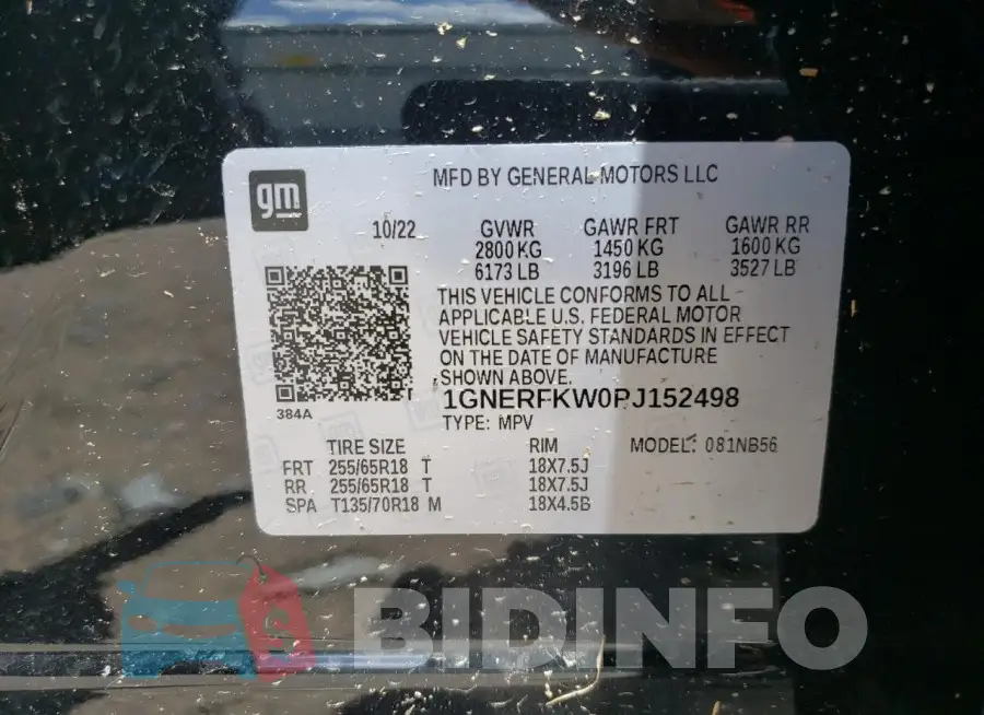 1GNERFKW0PJ152498 Photo# 13