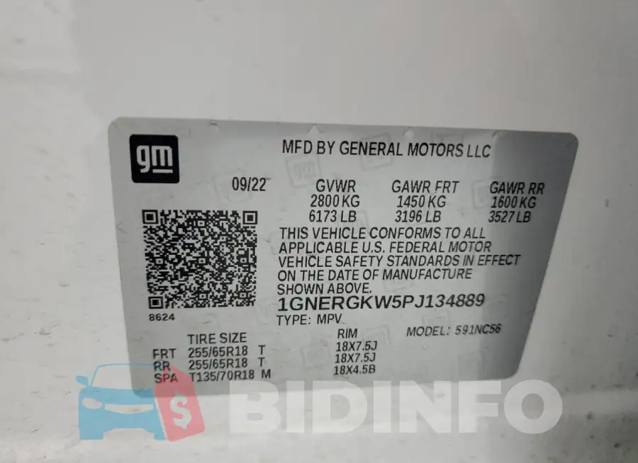1GNERGKW5PJ134889 Photo# 13