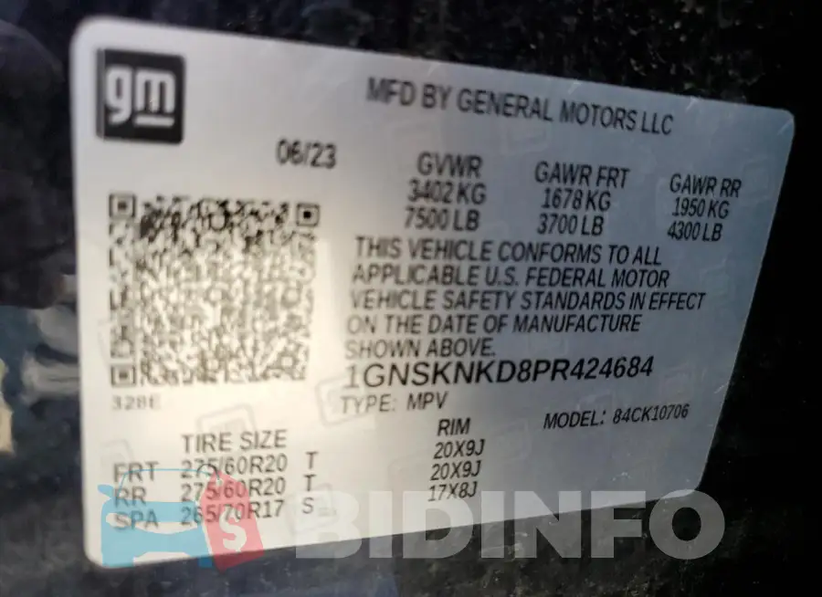 1GNSKNKD8PR424684 Photo# 14