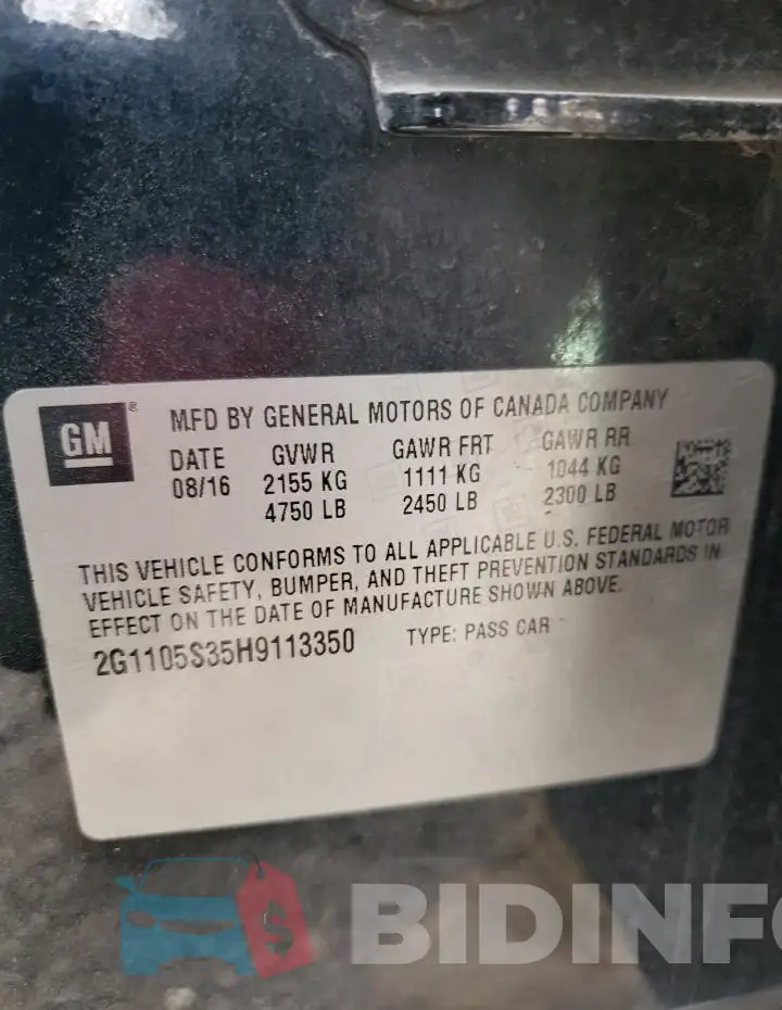 2G1105S35H9113350 Photo# 13