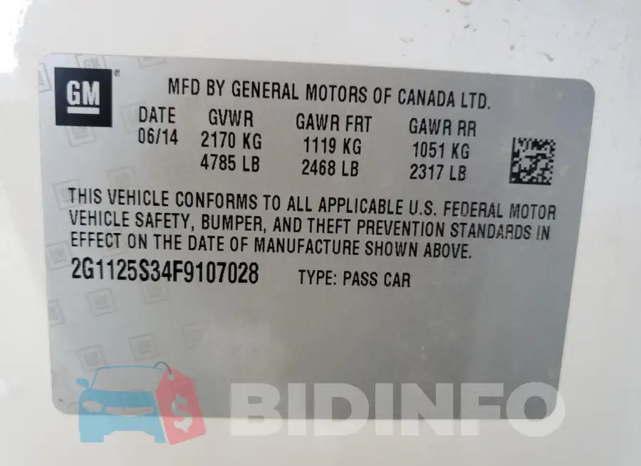 2G1125S34F9107028 Photo# 12