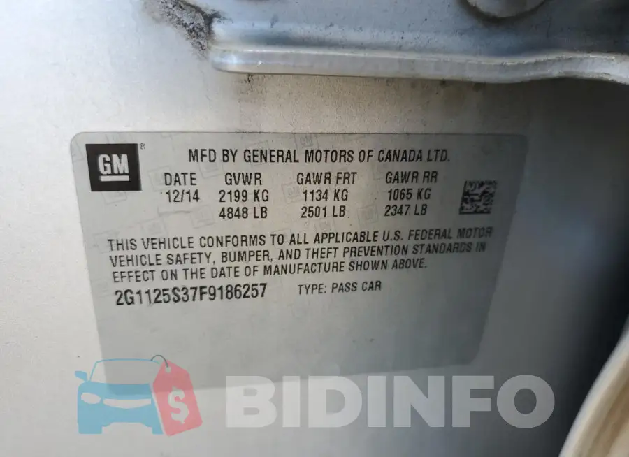 2G1125S37F9186257 Photo# 12