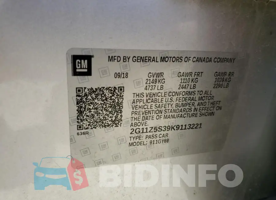 2G11Z5S39K9113221 Photo# 13