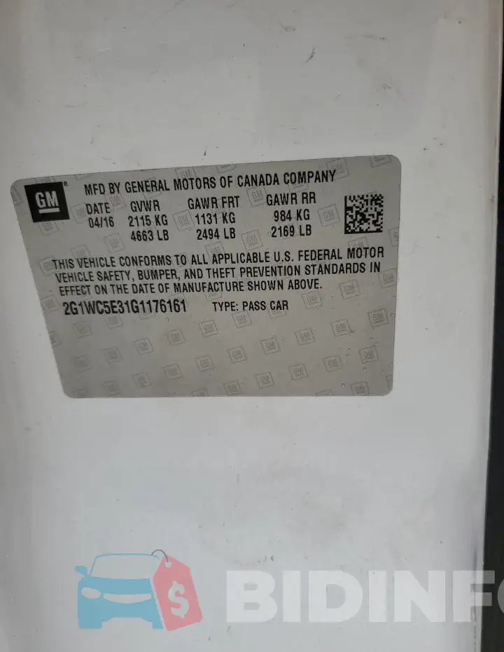 2G1WC5E31G1176161 Photo# 13