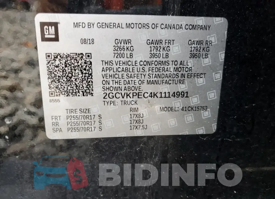 2GCVKPEC4K1114991 Photo# 12