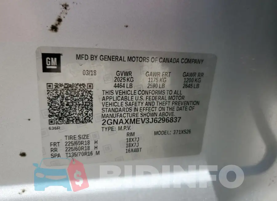 2GNAXMEV3J6296837 Photo# 13