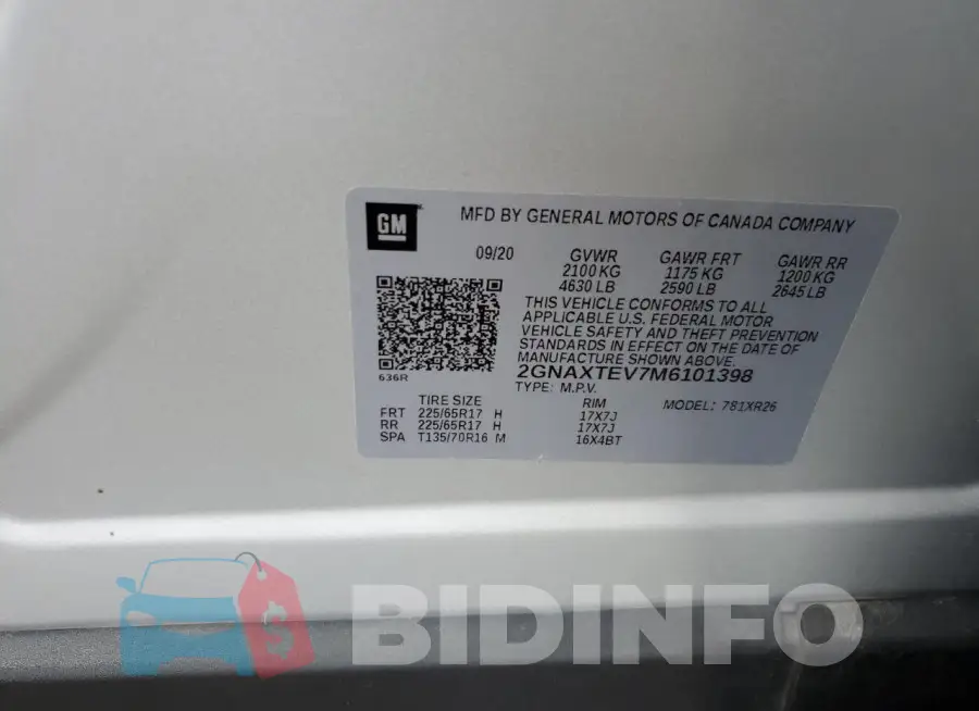 2GNAXTEV7M6101398 Photo# 13