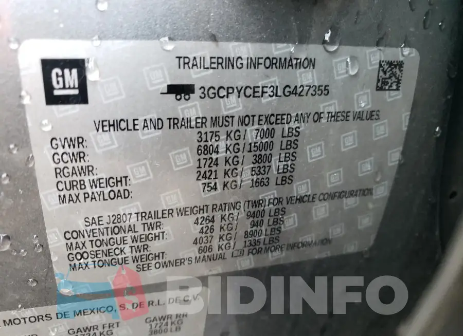 3GCPYCEF3LG427355 Photo# 12