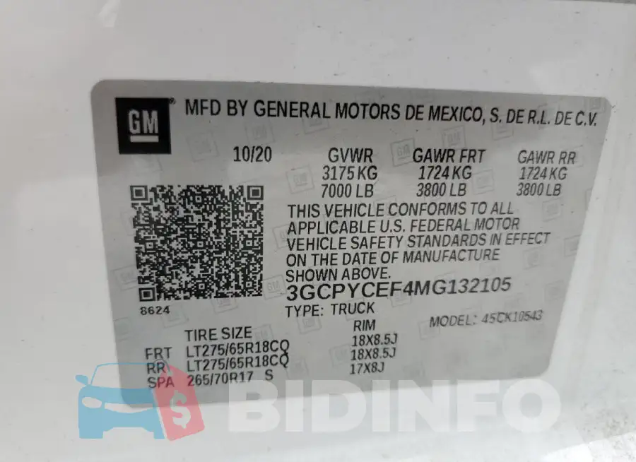 3GCPYCEF4MG132105 Photo# 12