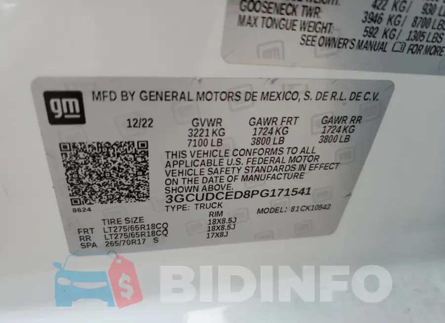 3GCUDCED8PG171541 Photo# 12