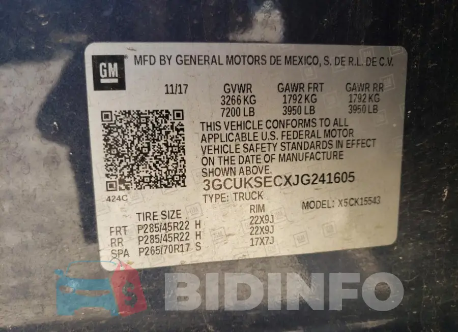 3GCUKSECXJG241605 Photo# 13
