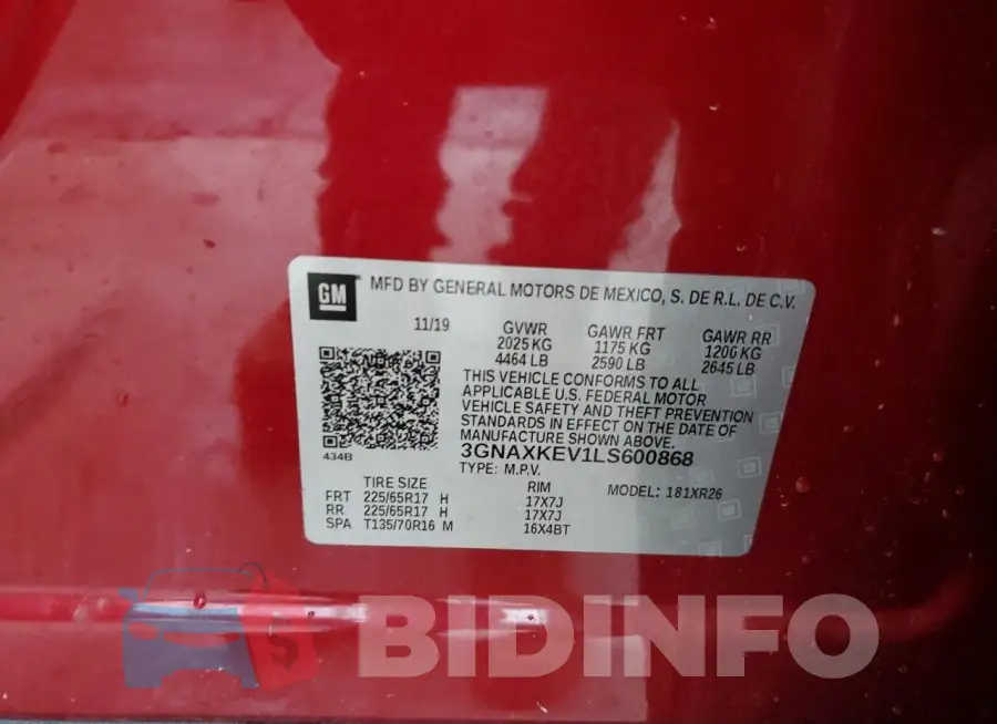 3GNAXKEV1LS600868 Photo# 12