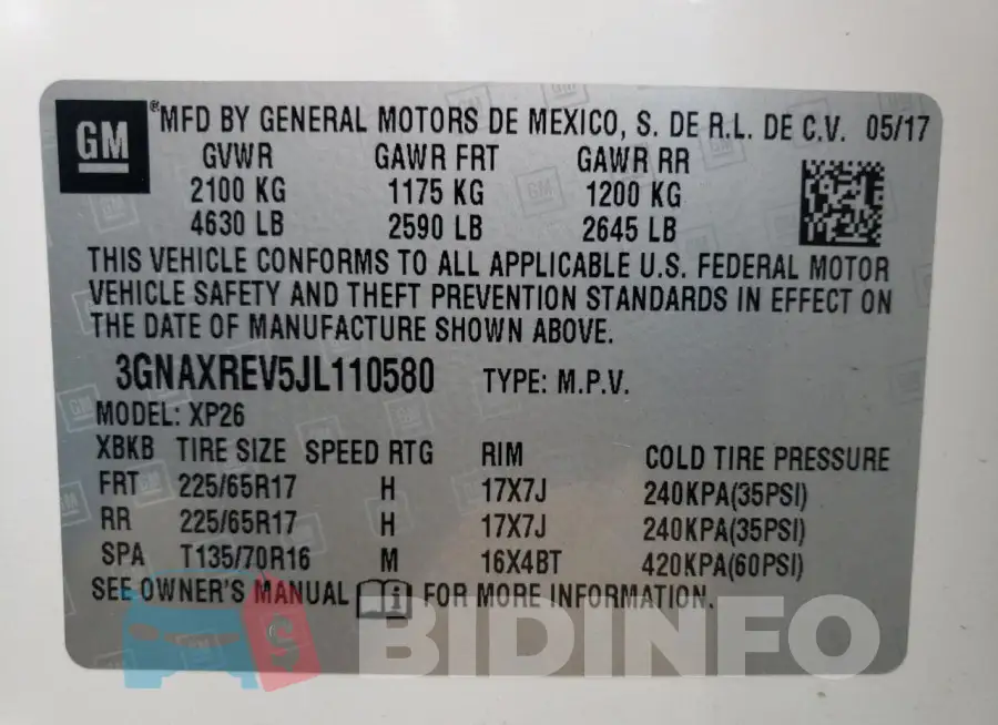 3GNAXREV5JL110580 Photo# 12