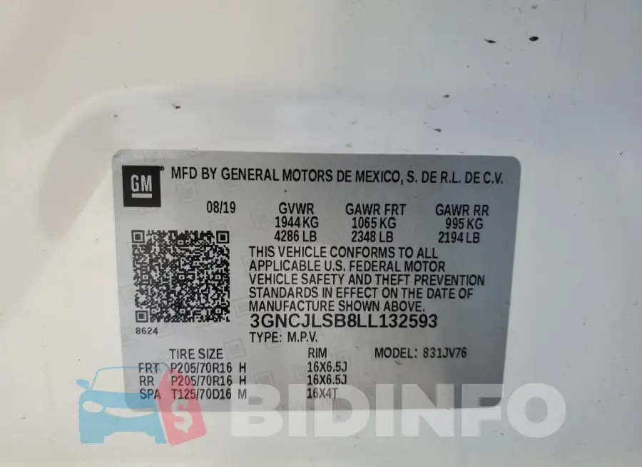 3GNCJLSB8LL132593 Photo# 13