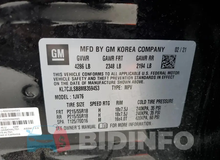 KL7CJLSB8MB359453 Photo# 14