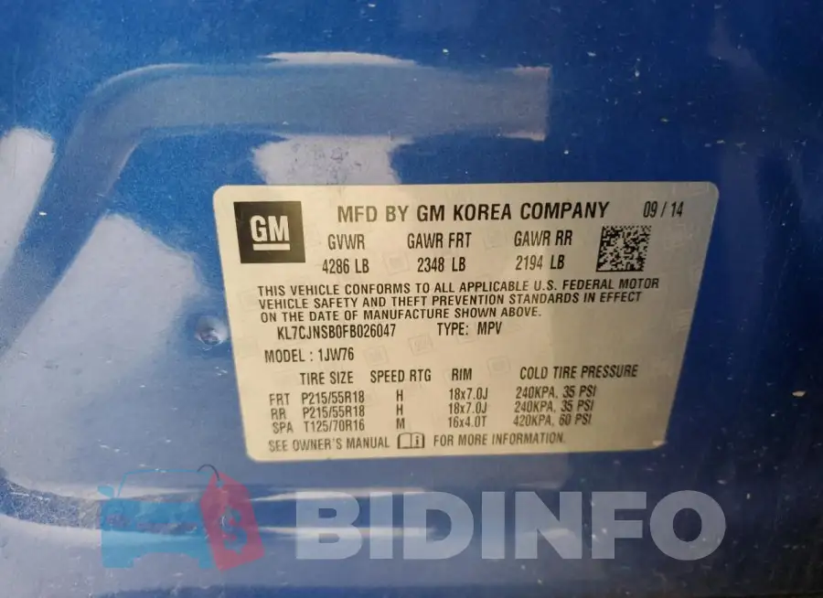 KL7CJNSB0FB026047 Photo# 14