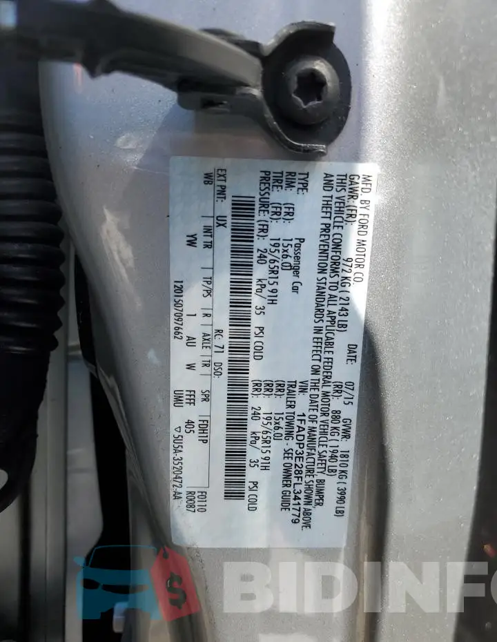 1FADP3E28FL341779 Photo# 13