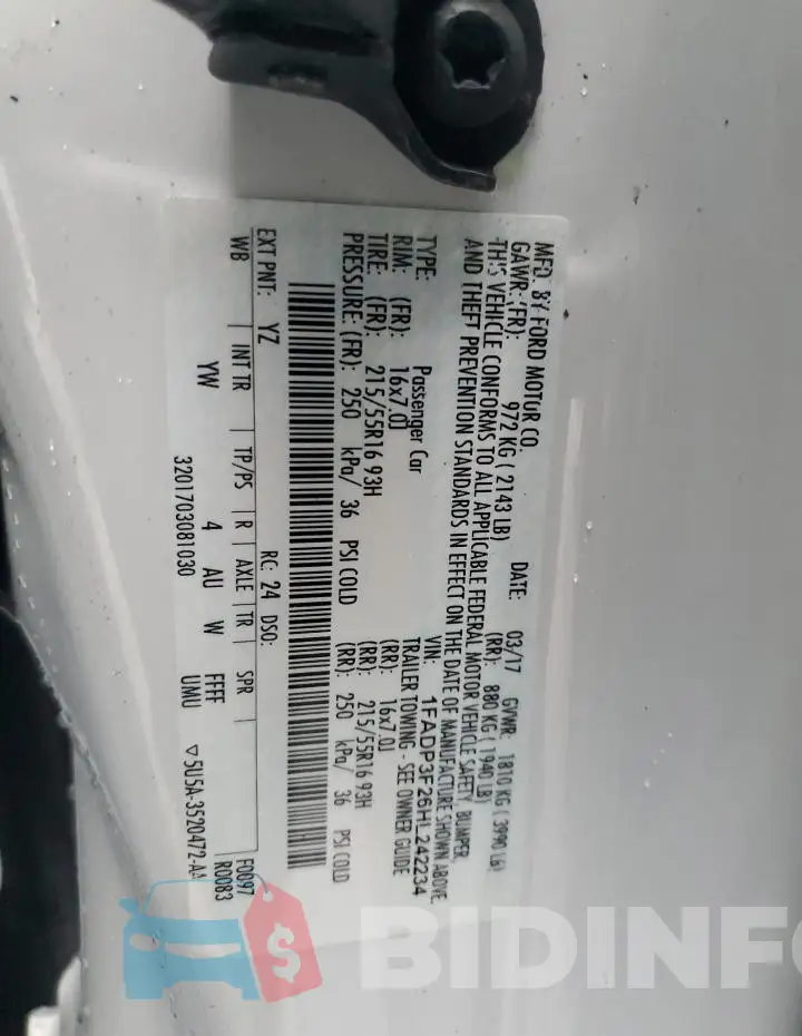 1FADP3F26HL242234 Photo# 12
