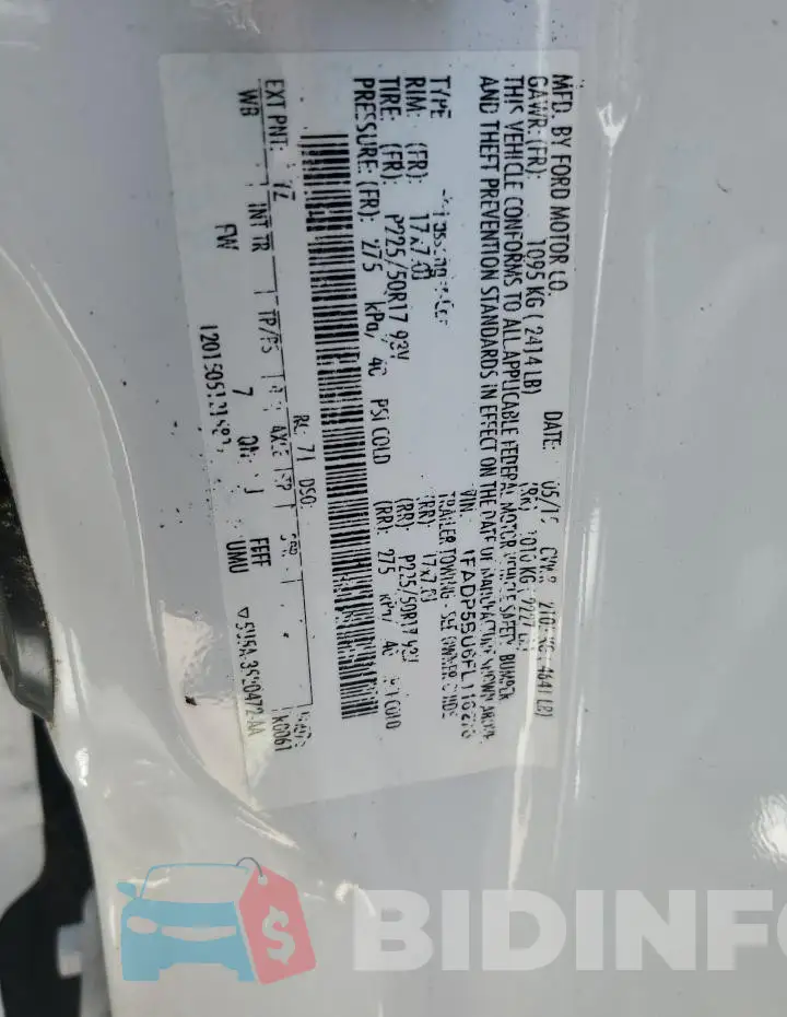 1FADP5BU6FL116276 Photo# 12