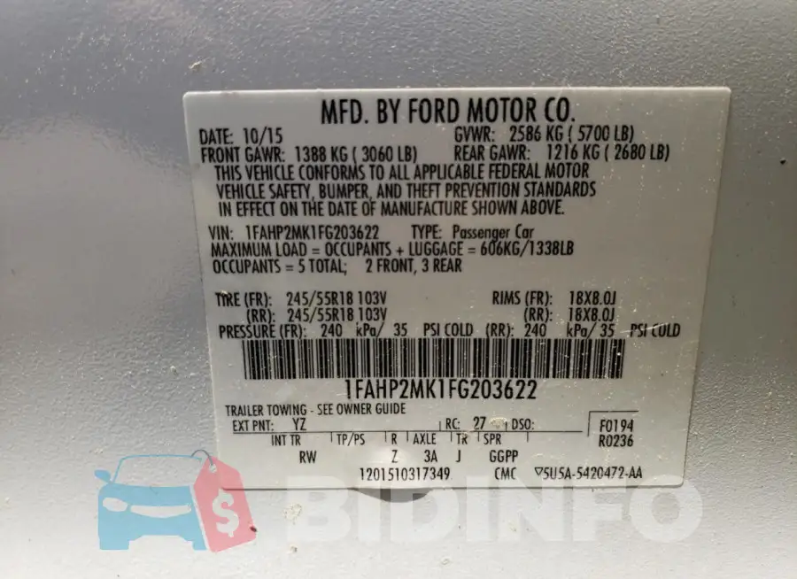 1FAHP2MK1FG203622 Photo# 12