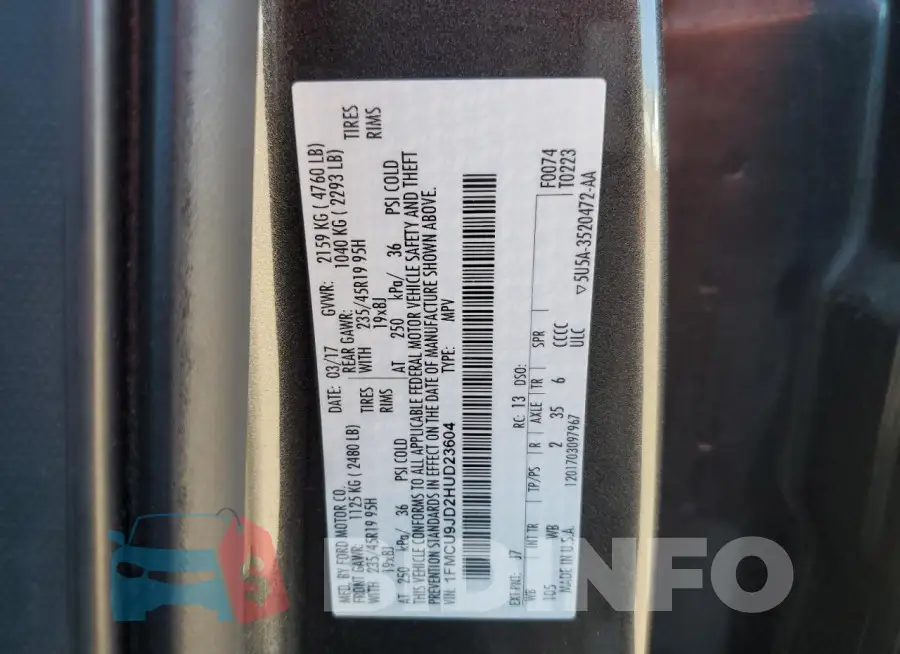 1FMCU9JD2HUD23604 Photo# 13