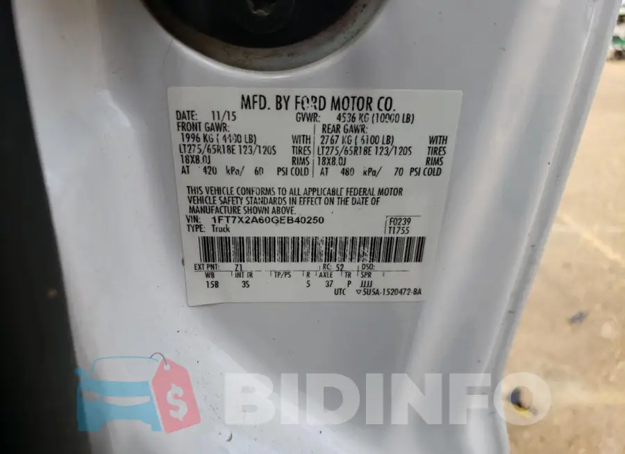 1FT7X2A60GEB40250 Photo# 12