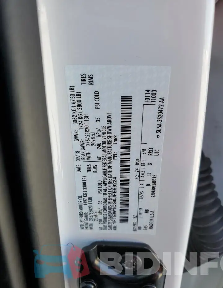 1FTEW1CG0JFE59224 Photo# 12