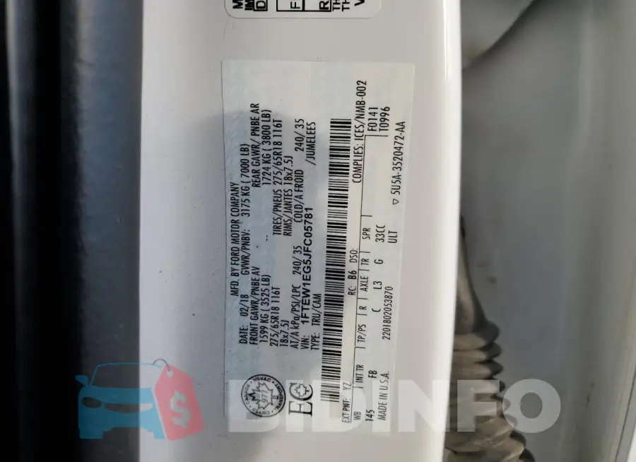 1FTEW1EG5JFC05781 Photo# 12