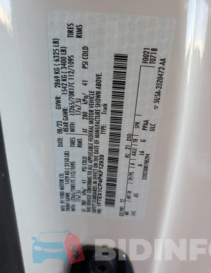 1FTEX1CP4PKF12939 Photo# 12