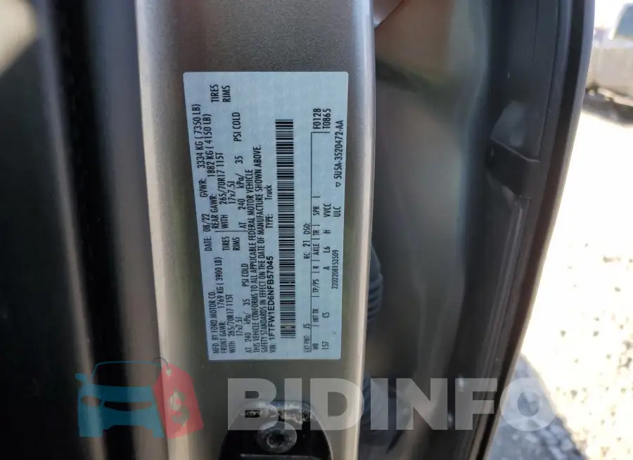 1FTFW1ED6NFB57045 Photo# 12