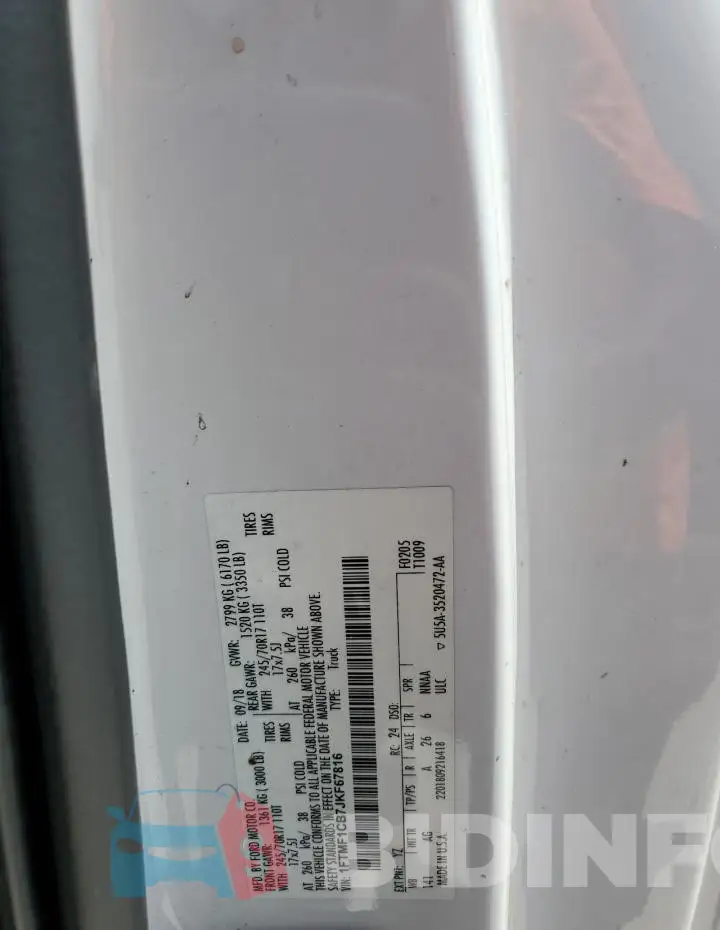 1FTMF1CB7JKF67816 Photo# 12