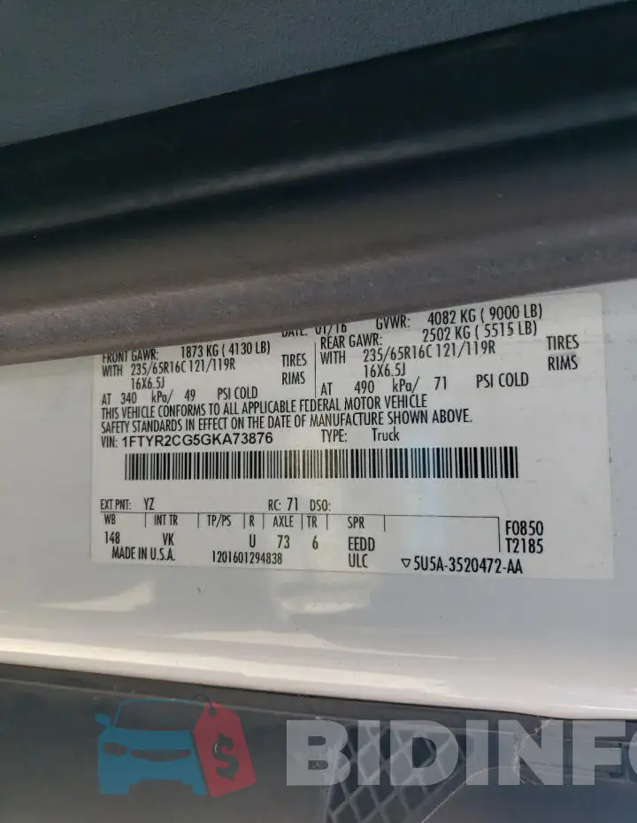1FTYR2CG5GKA73876 Photo# 12