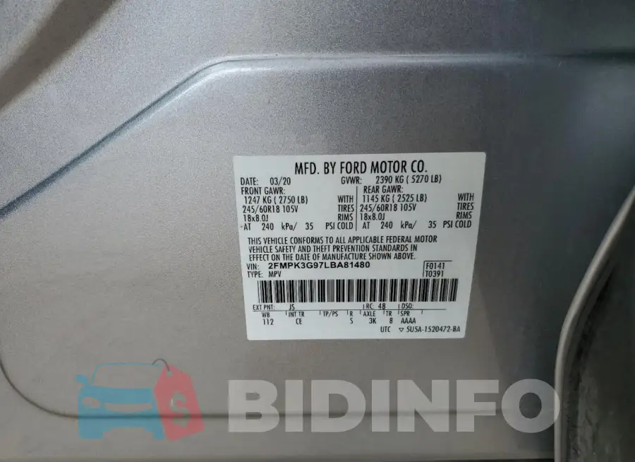 2FMPK3G97LBA81480 Photo# 14