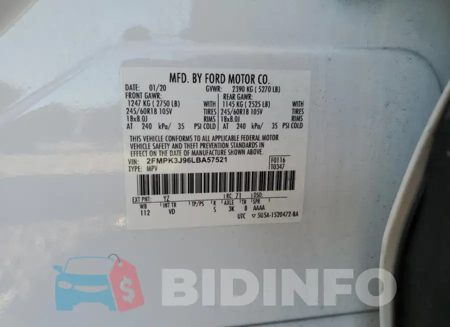 2FMPK3J96LBA57521 Photo# 12