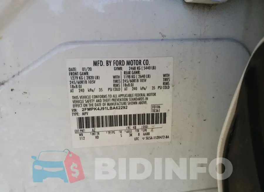 2FMPK4J91LBA62292 Photo# 13