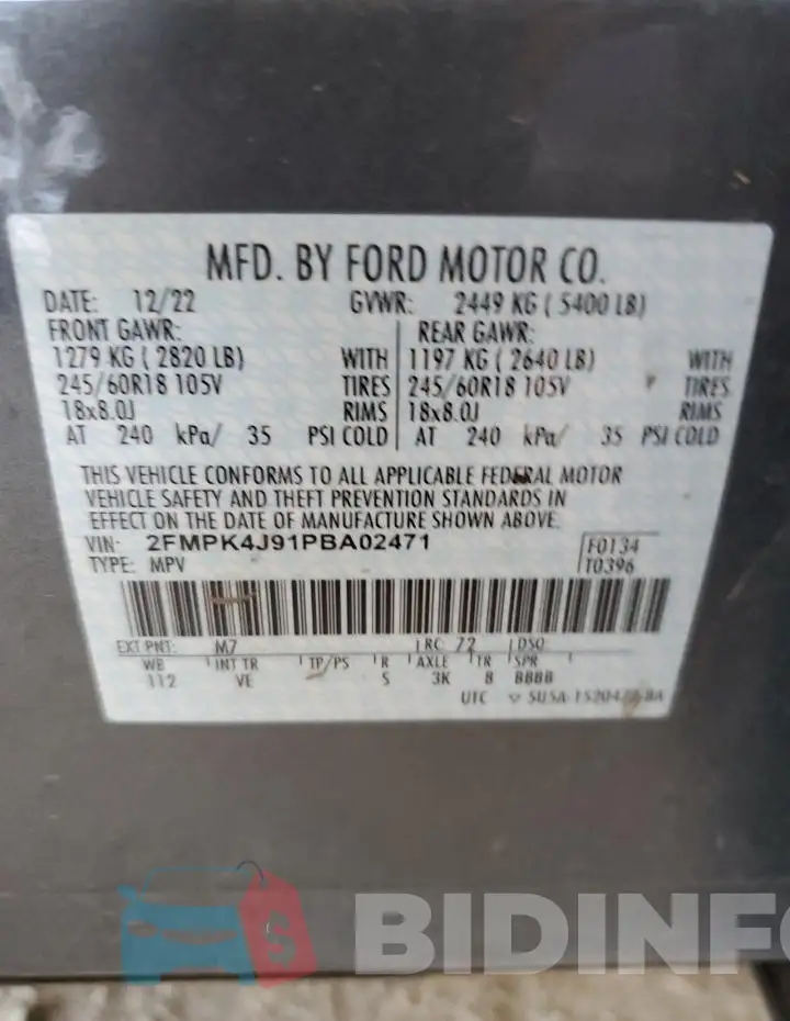 2FMPK4J91PBA02471 Photo# 13