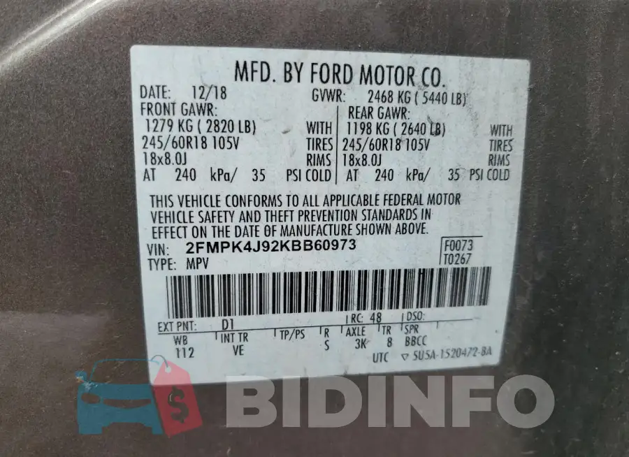 2FMPK4J92KBB60973 Photo# 13