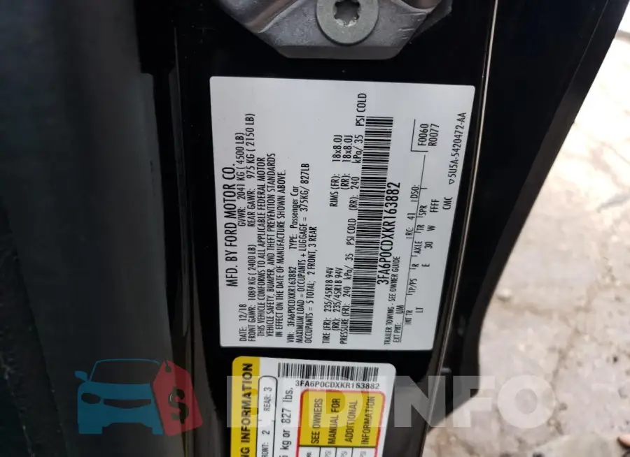 3FA6P0CDXKR163882 Photo# 12