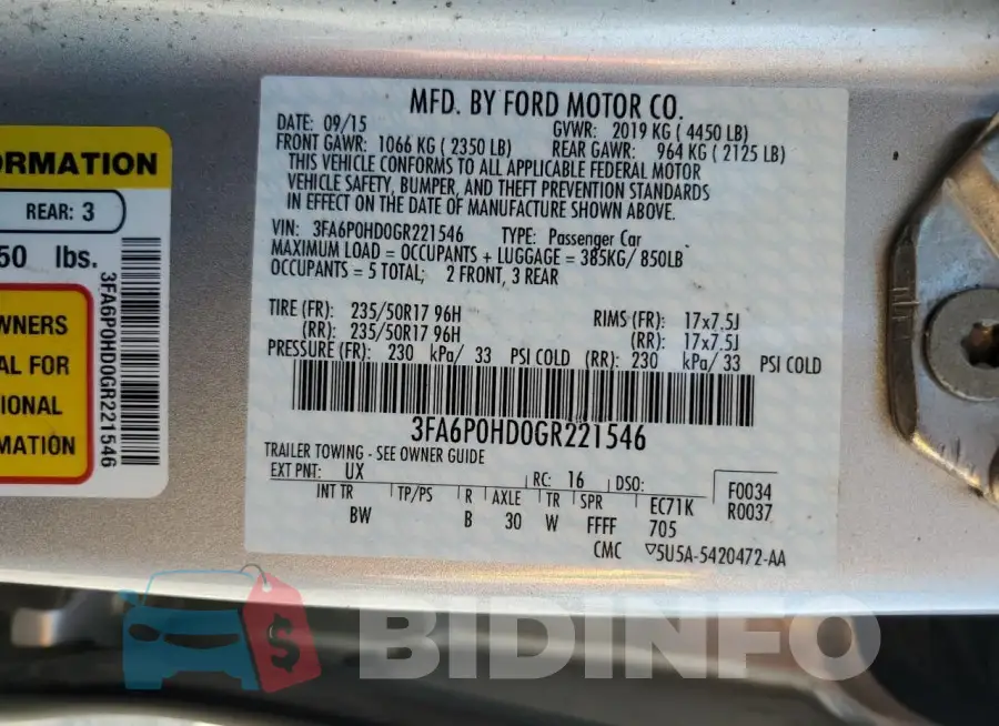 3FA6P0HD0GR221546 Photo# 12