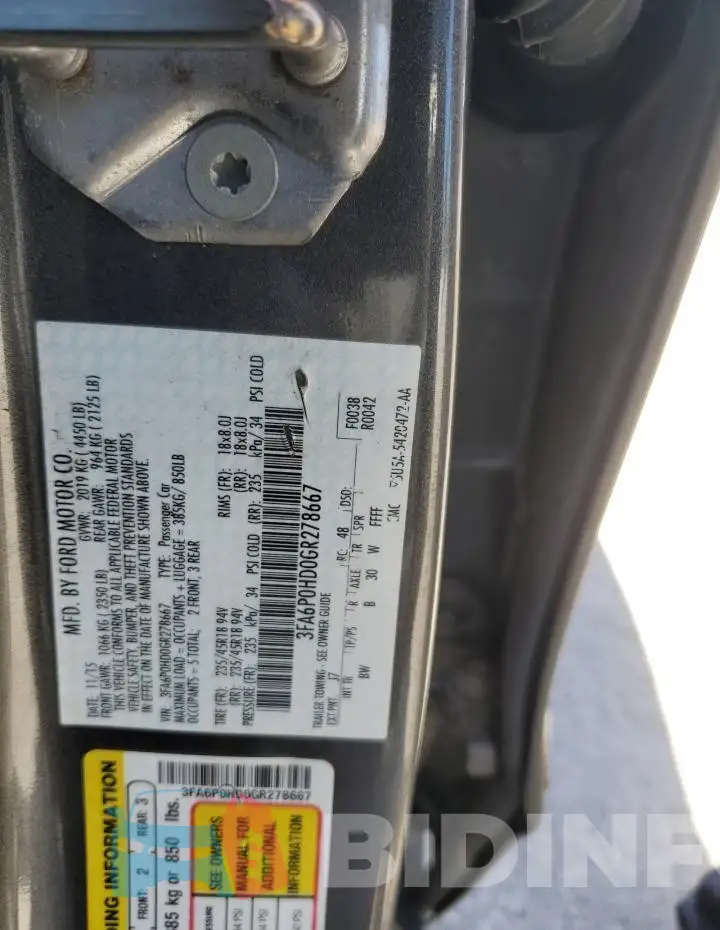 3FA6P0HD0GR278667 Photo# 12