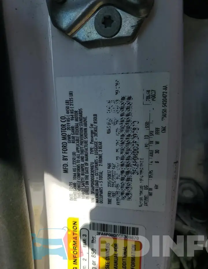 3FA6P0HD0GR309870 Photo# 13