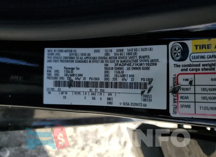 3FADP4EJ1KM116299 Photo# 12