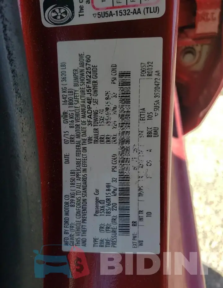 3FADP4EJ5FM225760 Photo# 12