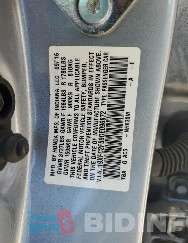 19XFC2F59GE096972 Photo# 12