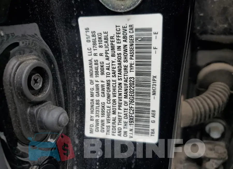 19XFC2F76GE022023 Photo# 12