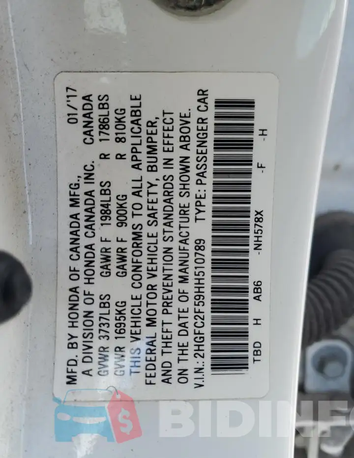 2HGFC2F59HH510789 Photo# 12