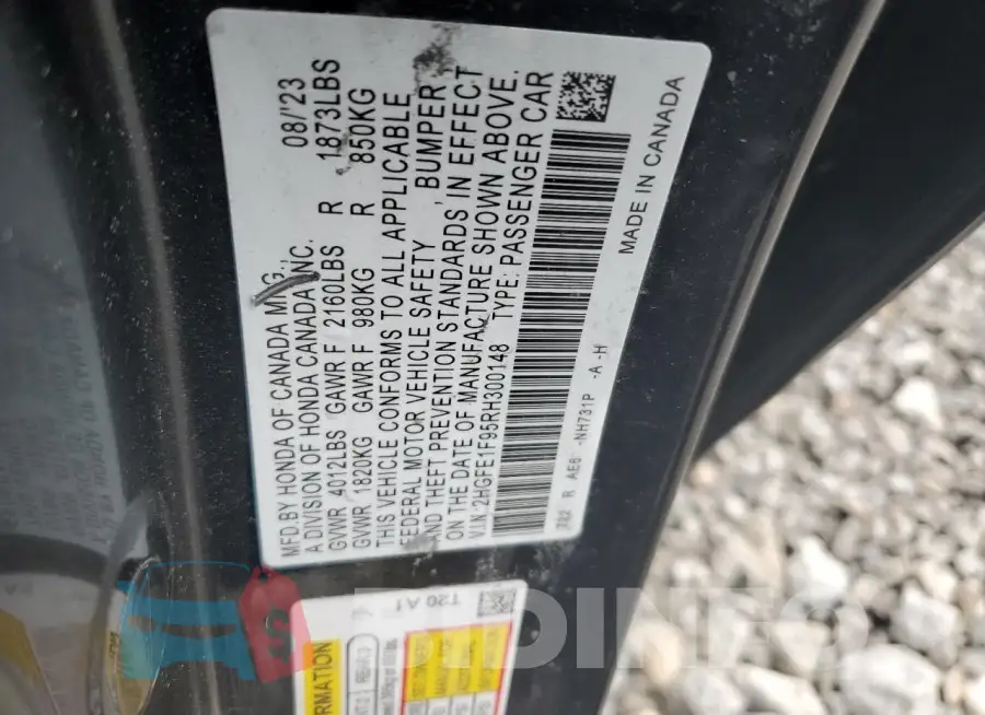 2HGFE1F95RH300148 Photo# 13