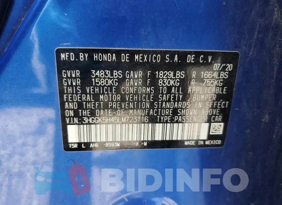 3HGGK5H45LM723116 Photo# 12